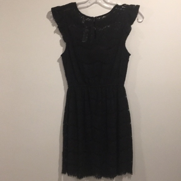 MONTEAU Cap Sleeve Lined Black Lace Dress Size S - Picture 9 of 12